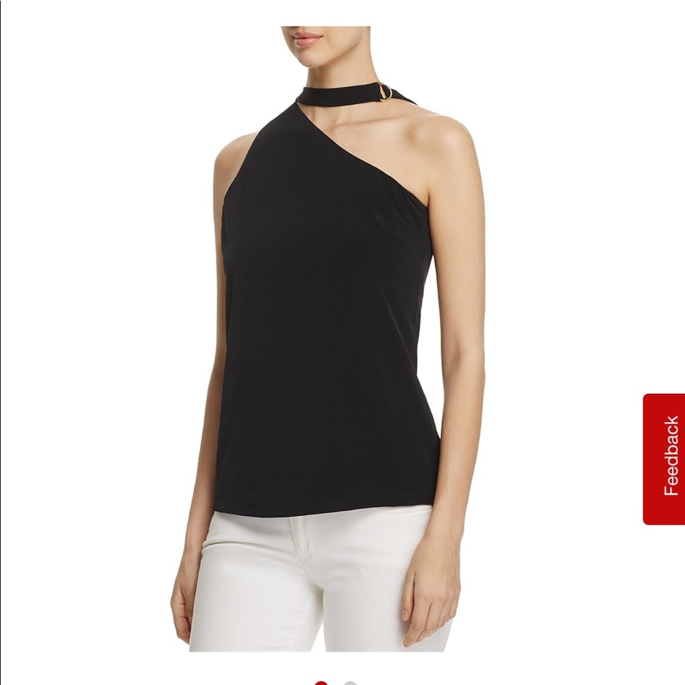 Calvin Klein One Shoulder Choker Top